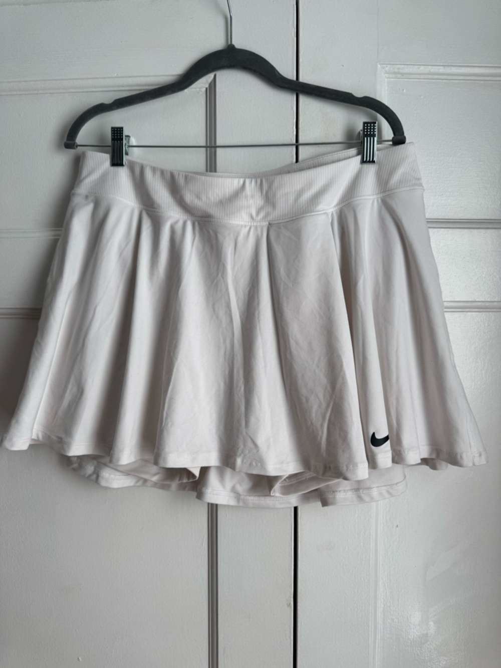 Nike White Flared Athletic Skirt with Built-In Shorts